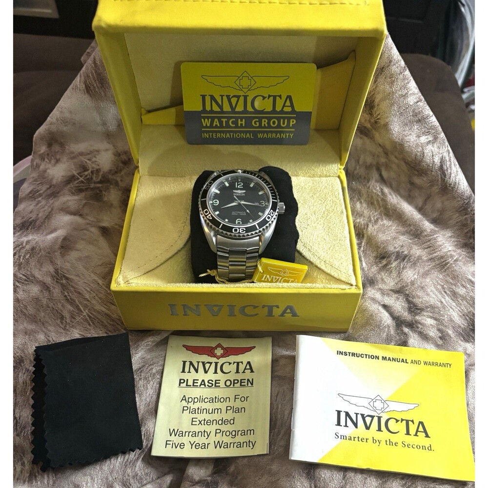 Invicta Reserve Swiss Auto Pro Dive Watch 500m Flame Fusion Crystal SS Full Kit